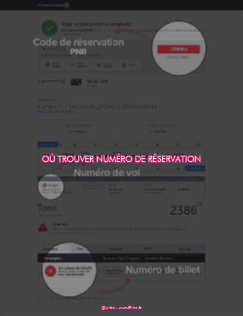 Où trouver numéro de réservation